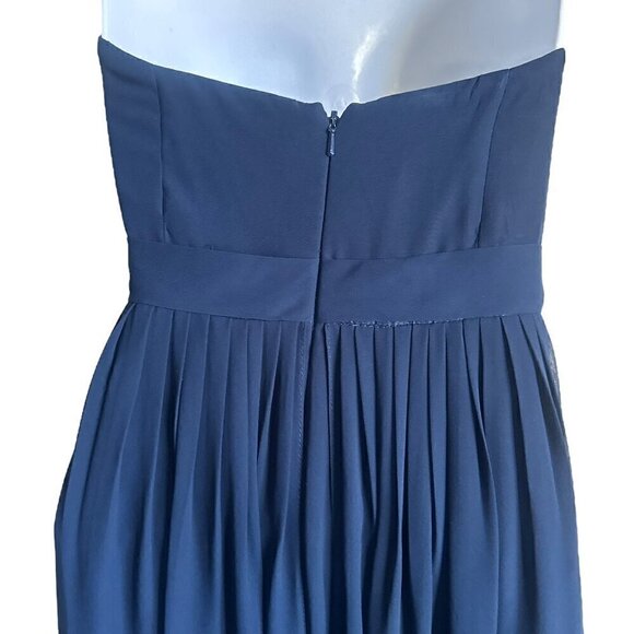 Jenny Yoo Aidan Chiffon Navy Blue Gown Formal Evening Dress - Size 8 - Picture 6 of 10